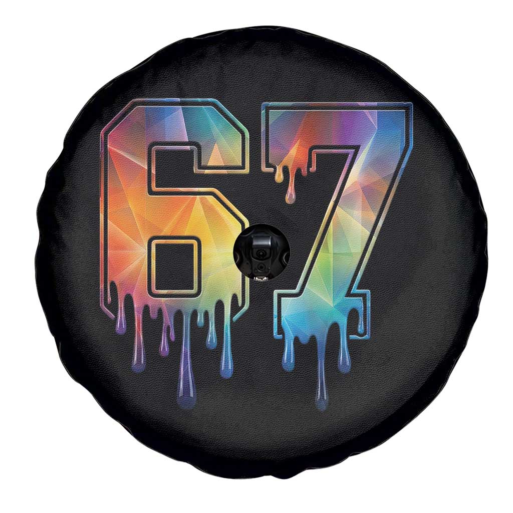 Funny Six Seven Prism Effect Printed Meme Spare Tire Cover TS12 Print Your Wear