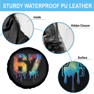 Funny Six Seven Prism Effect Printed Meme Spare Tire Cover TS12 Print Your Wear