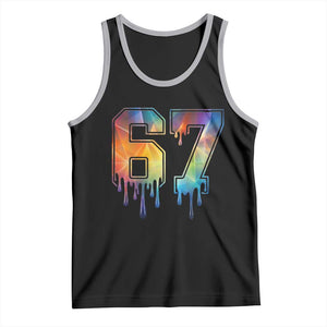 Funny Six Seven Prism Effect Printed Meme Tank Top TS12 Black Athletic Heather Print Your Wear