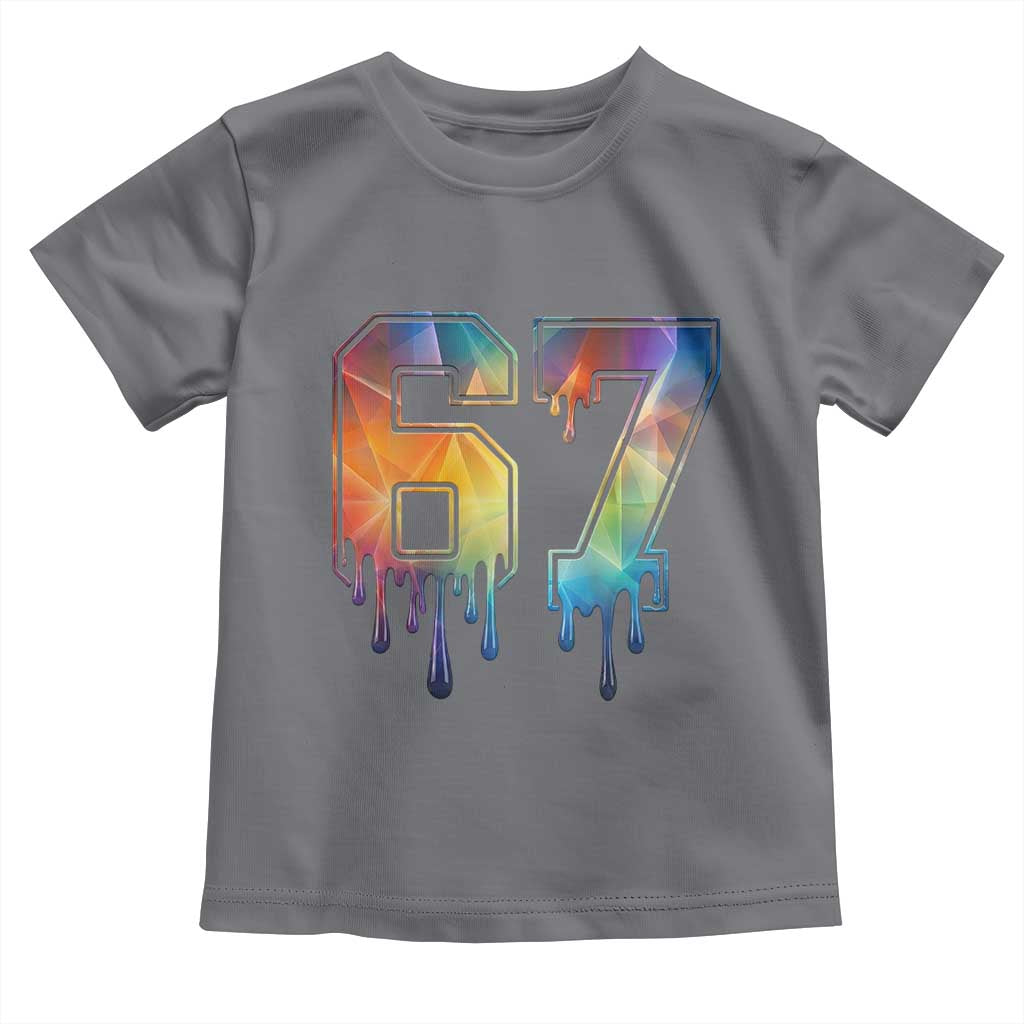 Funny Six Seven Prism Effect Printed Meme Toddler T Shirt TS12 Charcoal Print Your Wear