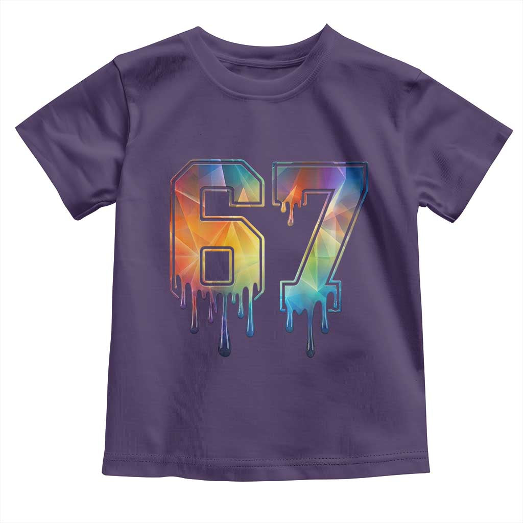 Funny Six Seven Prism Effect Printed Meme Toddler T Shirt TS12 Purple Print Your Wear