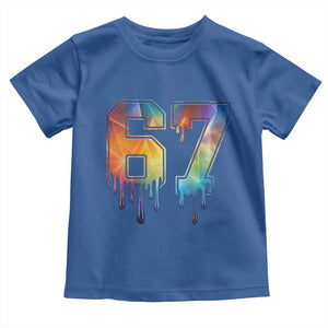 Funny Six Seven Prism Effect Printed Meme Toddler T Shirt TS12 Royal Blue Print Your Wear