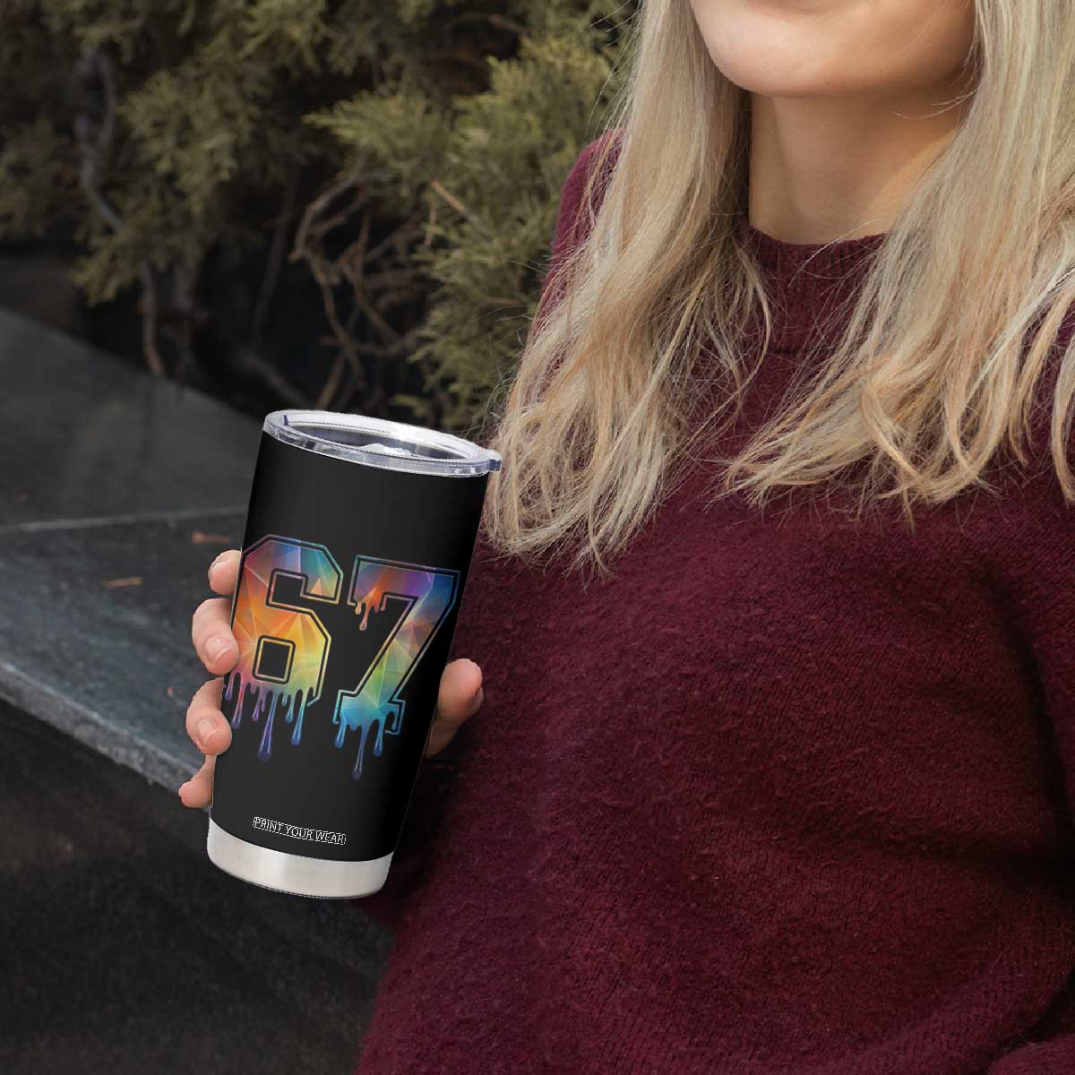 Funny Six Seven Prism Effect Printed Meme Tumbler Cup TS12 Print Your Wear