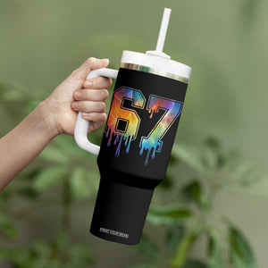Funny Six Seven Prism Effect Printed Meme Tumbler With Handle TS12 Print Your Wear
