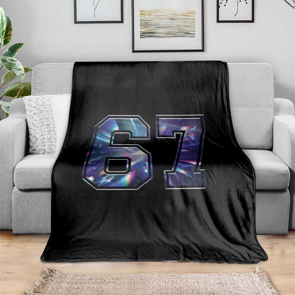 Prism Rainbow Effect Printed Throw Blanket Six Seven 67 Meme TS12 Print Your Wear