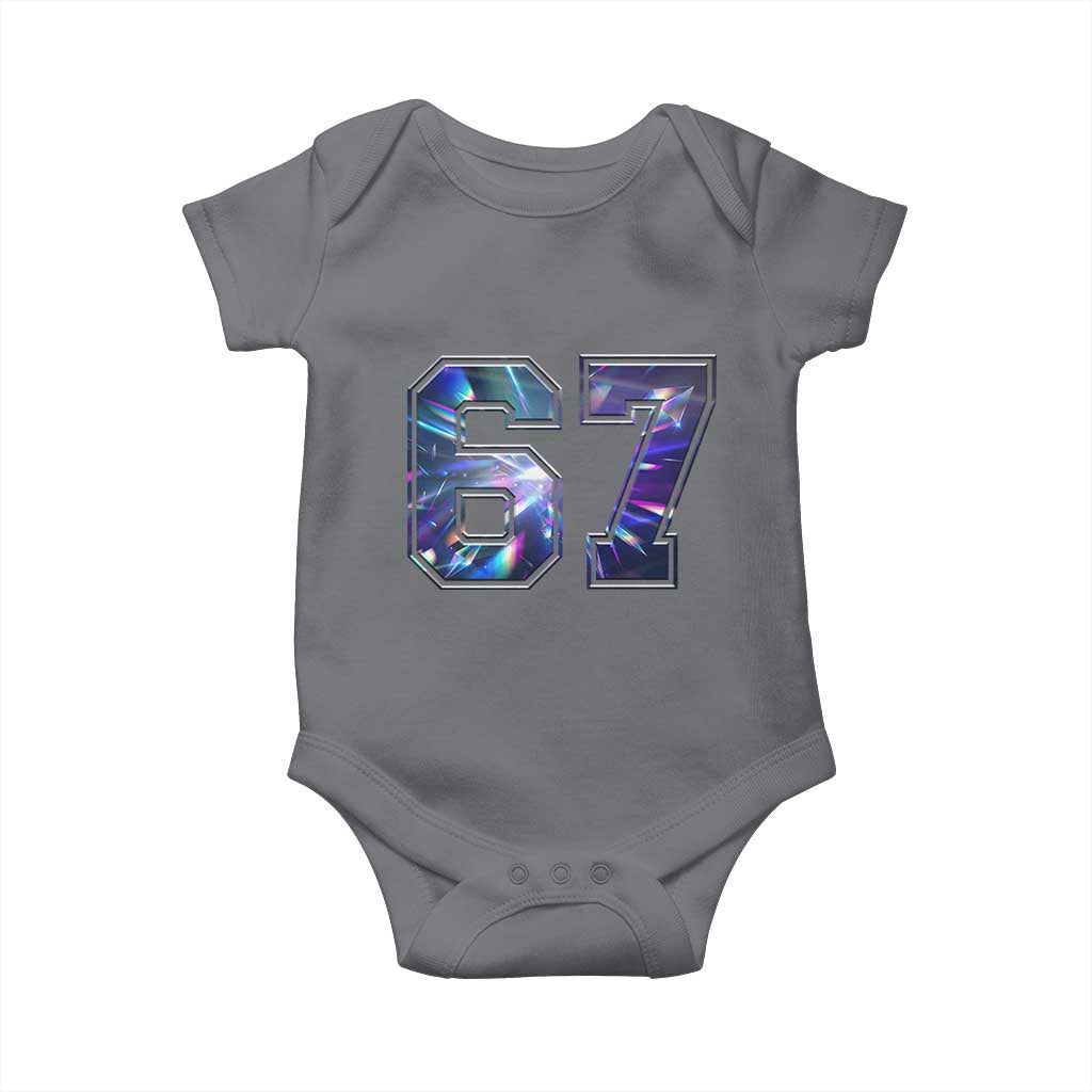 Prism Rainbow Effect Printed Baby Onesie Six Seven 67 Meme TS12 Charcoal Print Your Wear