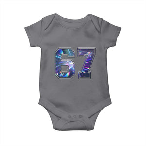 Prism Rainbow Effect Printed Baby Onesie Six Seven 67 Meme TS12 Charcoal Print Your Wear