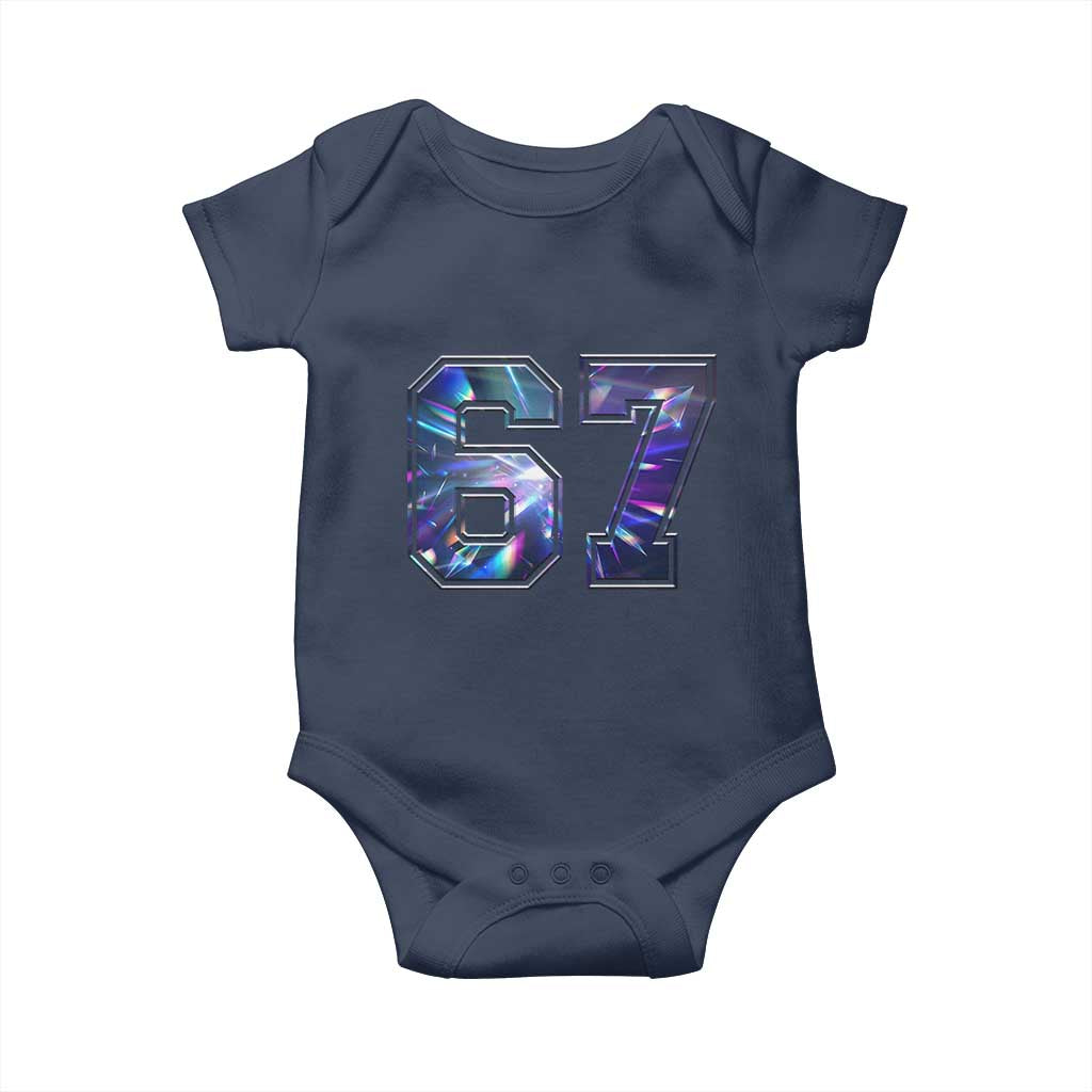 Prism Rainbow Effect Printed Baby Onesie Six Seven 67 Meme TS12 Navy Print Your Wear