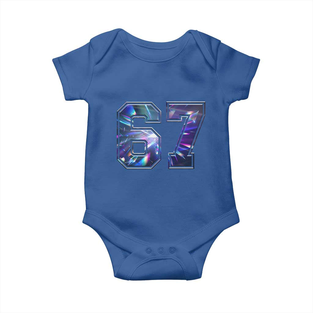 Prism Rainbow Effect Printed Baby Onesie Six Seven 67 Meme TS12 Royal Blue Print Your Wear