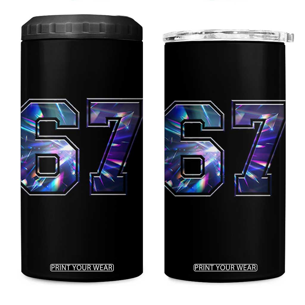 Prism Rainbow Effect Printed 4 in 1 Can Cooler Tumbler Six Seven 67 Meme TS12 One Size: 16 oz Black Print Your Wear