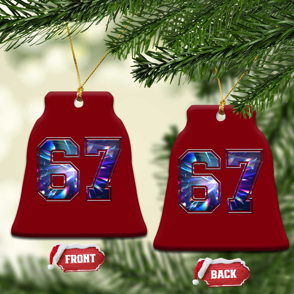 Prism Rainbow Effect Printed Ceramic Ornament Six Seven 67 Meme TS12 Print Your Wear