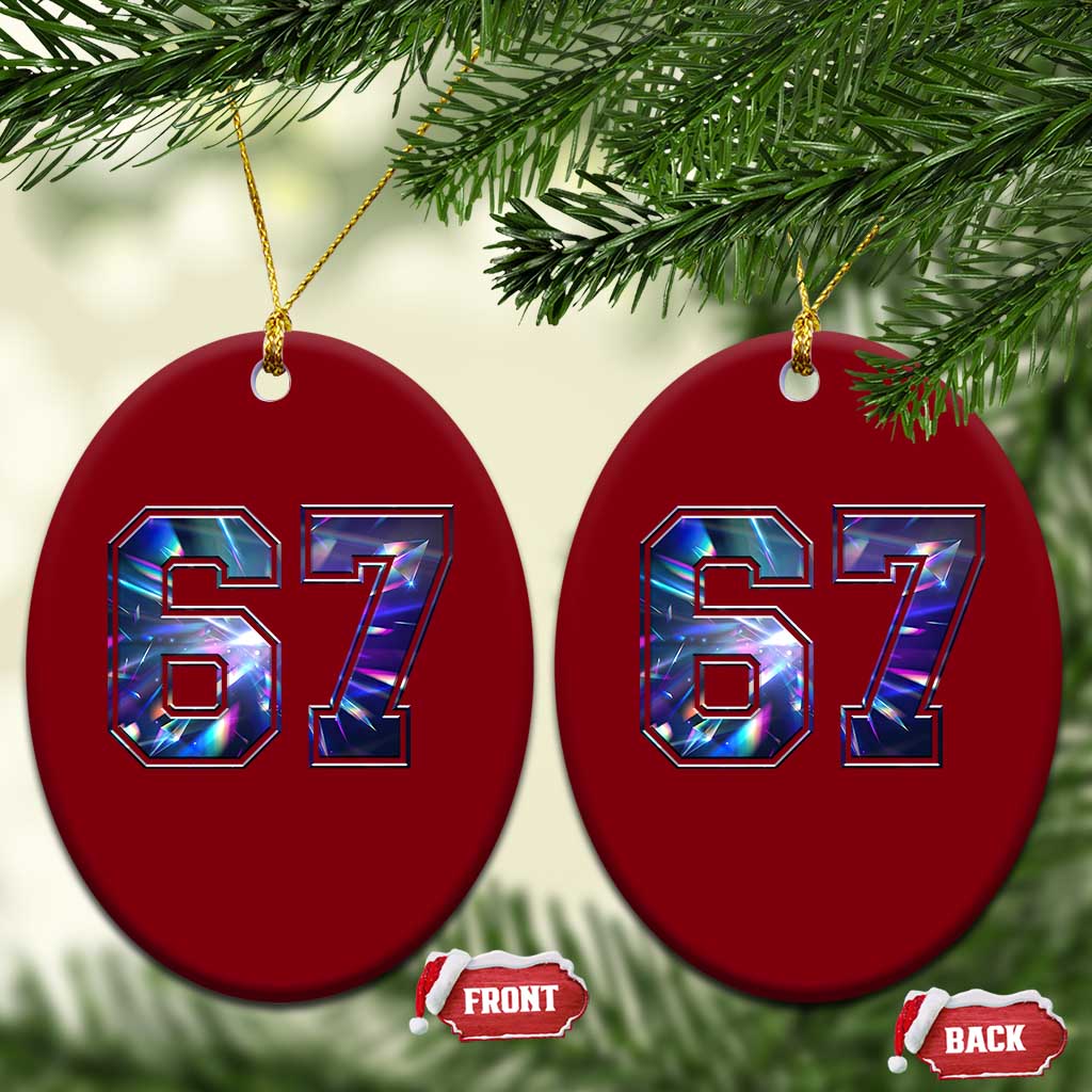 Prism Rainbow Effect Printed Ceramic Ornament Six Seven 67 Meme TS12 Print Your Wear