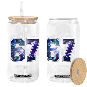 Prism Rainbow Effect Printed Glass Can Six Seven 67 Meme TS12 Print Your Wear