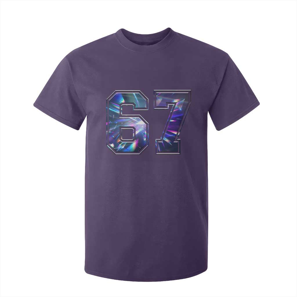Prism Rainbow Effect Printed T Shirt For Kid Six Seven 67 Meme TS12 Purple Print Your Wear