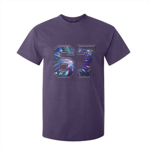 Prism Rainbow Effect Printed T Shirt For Kid Six Seven 67 Meme TS12 Purple Print Your Wear