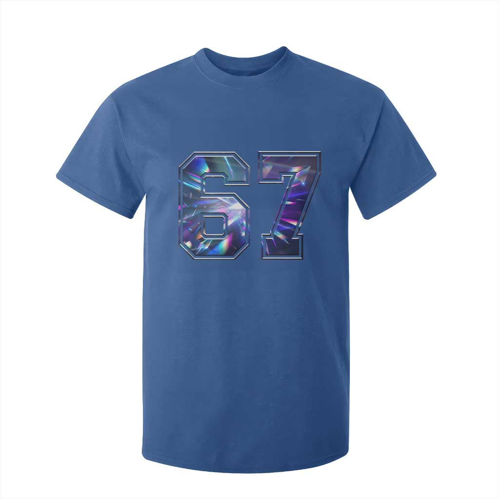 Prism Rainbow Effect Printed T Shirt For Kid Six Seven 67 Meme TS12 Royal Blue Print Your Wear