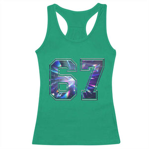 Prism Rainbow Effect Printed Racerback Tank Top Six Seven 67 Meme TS12 Irish Green Print Your Wear