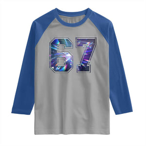 Prism Rainbow Effect Printed Raglan Shirt Six Seven 67 Meme TS12 Sport Gray Royal Print Your Wear