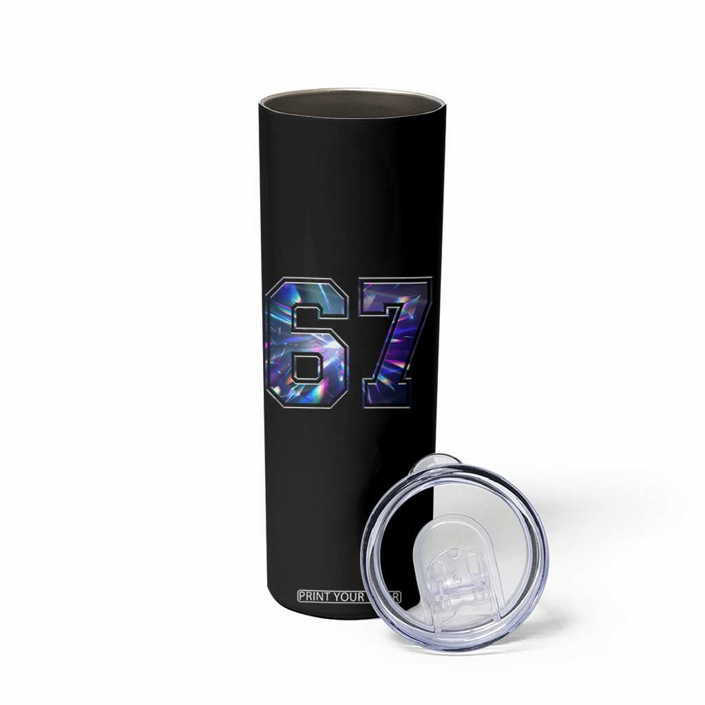 Prism Rainbow Effect Printed Skinny Tumbler Six Seven 67 Meme TS12 Print Your Wear