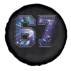 Prism Rainbow Effect Printed Spare Tire Cover Six Seven 67 Meme TS12 Print Your Wear