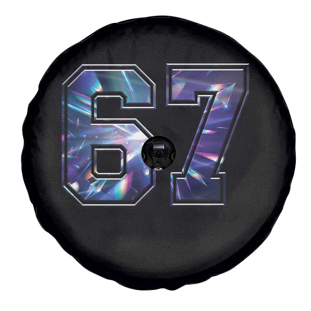 Prism Rainbow Effect Printed Spare Tire Cover Six Seven 67 Meme TS12 Print Your Wear