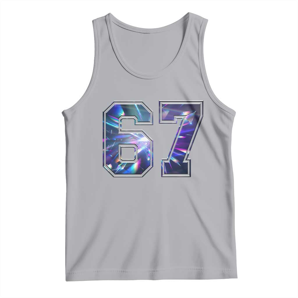 Prism Rainbow Effect Printed Tank Top Six Seven 67 Meme TS12 Athletic Heather Print Your Wear