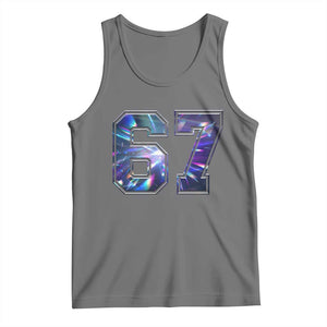 Prism Rainbow Effect Printed Tank Top Six Seven 67 Meme TS12 Black Heather Print Your Wear
