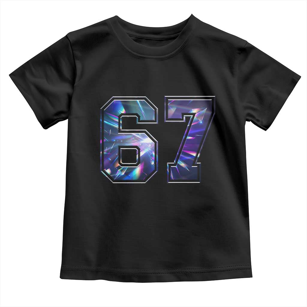 Prism Rainbow Effect Printed Toddler T Shirt Six Seven 67 Meme TS12 Black Print Your Wear