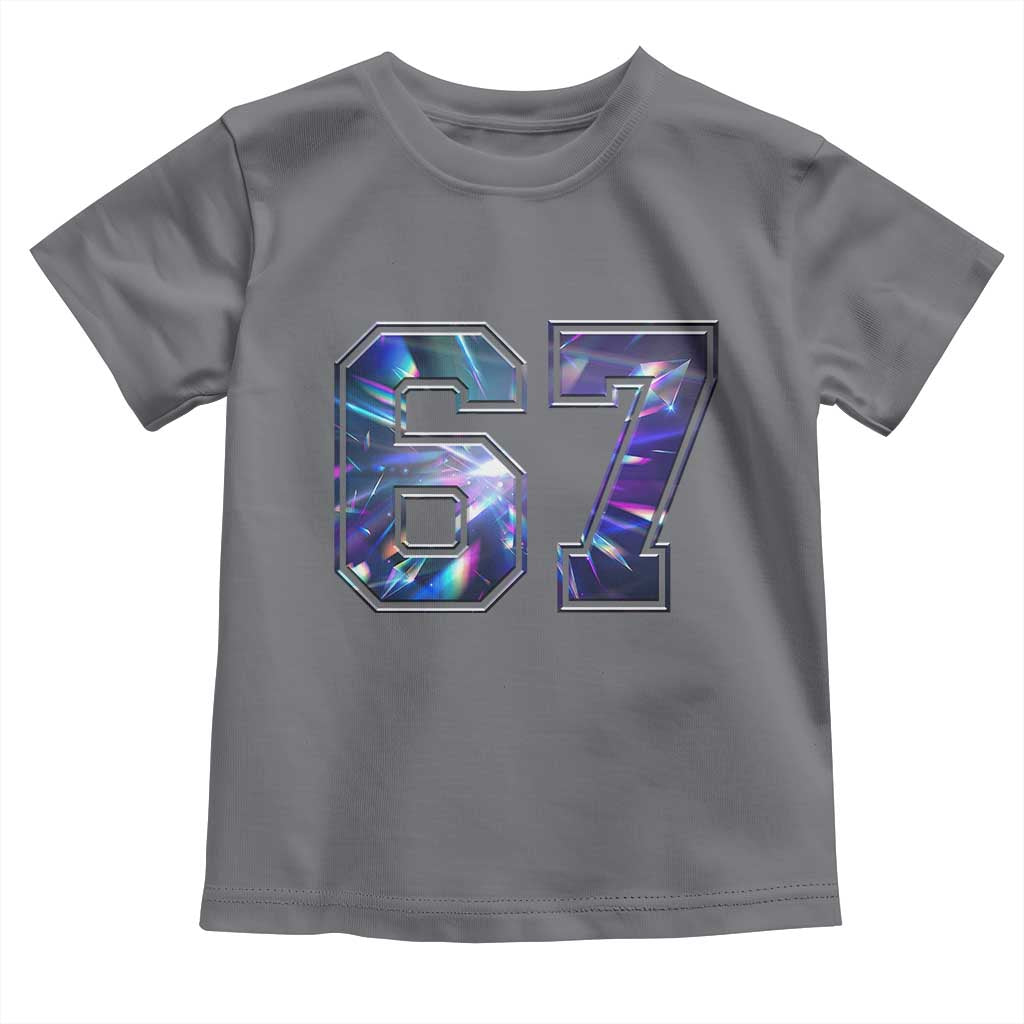 Prism Rainbow Effect Printed Toddler T Shirt Six Seven 67 Meme TS12 Charcoal Print Your Wear