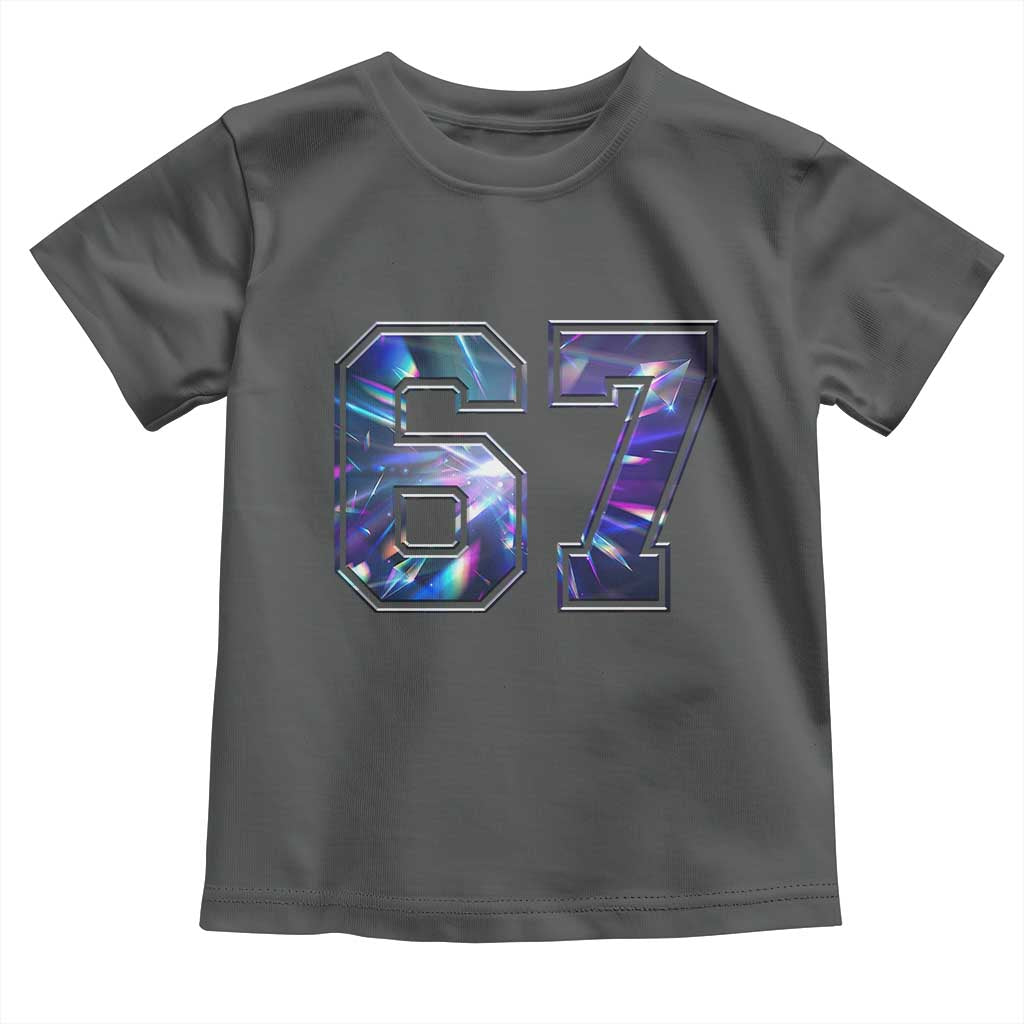 Prism Rainbow Effect Printed Toddler T Shirt Six Seven 67 Meme TS12 Dark Heather Print Your Wear