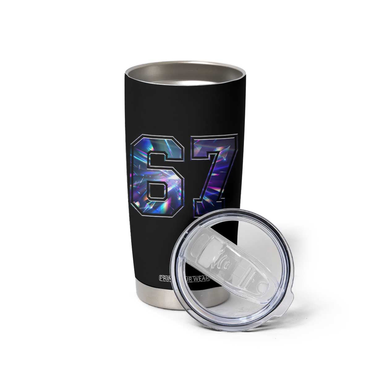 Prism Rainbow Effect Printed Tumbler Cup Six Seven 67 Meme TS12 Print Your Wear