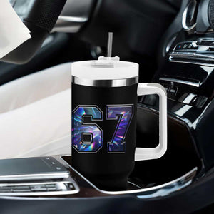 Prism Rainbow Effect Printed Tumbler With Handle Six Seven 67 Meme TS12 Print Your Wear