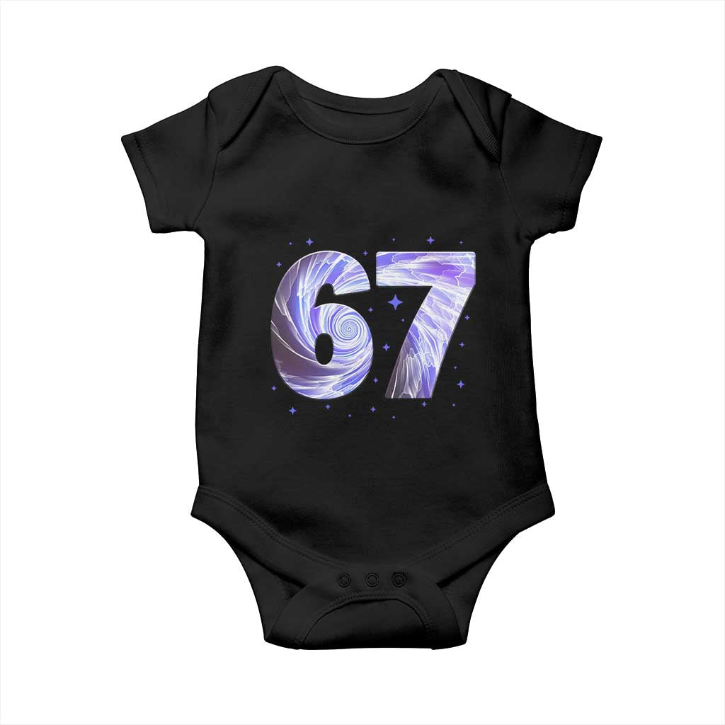 Swirl Effect Printed Six Seven Meme Baby Onesie Gen Z Alpha Gift TS12 Black Print Your Wear