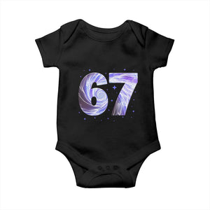Swirl Effect Printed Six Seven Meme Baby Onesie Gen Z Alpha Gift TS12 Black Print Your Wear
