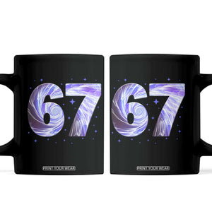 Swirl Effect Printed Six Seven Meme Coffee Mug Gen Z Alpha Gift TS12 Black Print Your Wear