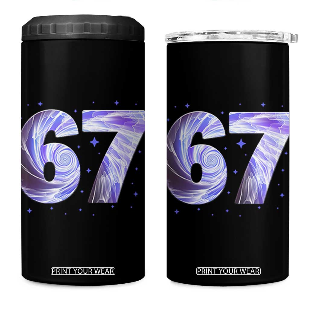 Swirl Effect Printed Six Seven Meme 4 in 1 Can Cooler Tumbler Gen Z Alpha Gift TS12 One Size: 16 oz Black Print Your Wear