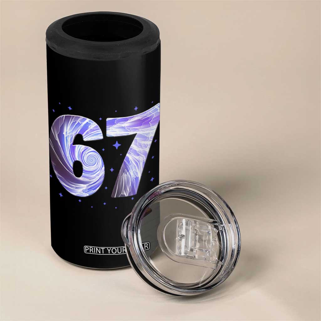 Swirl Effect Printed Six Seven Meme 4 in 1 Can Cooler Tumbler Gen Z Alpha Gift TS12 Print Your Wear
