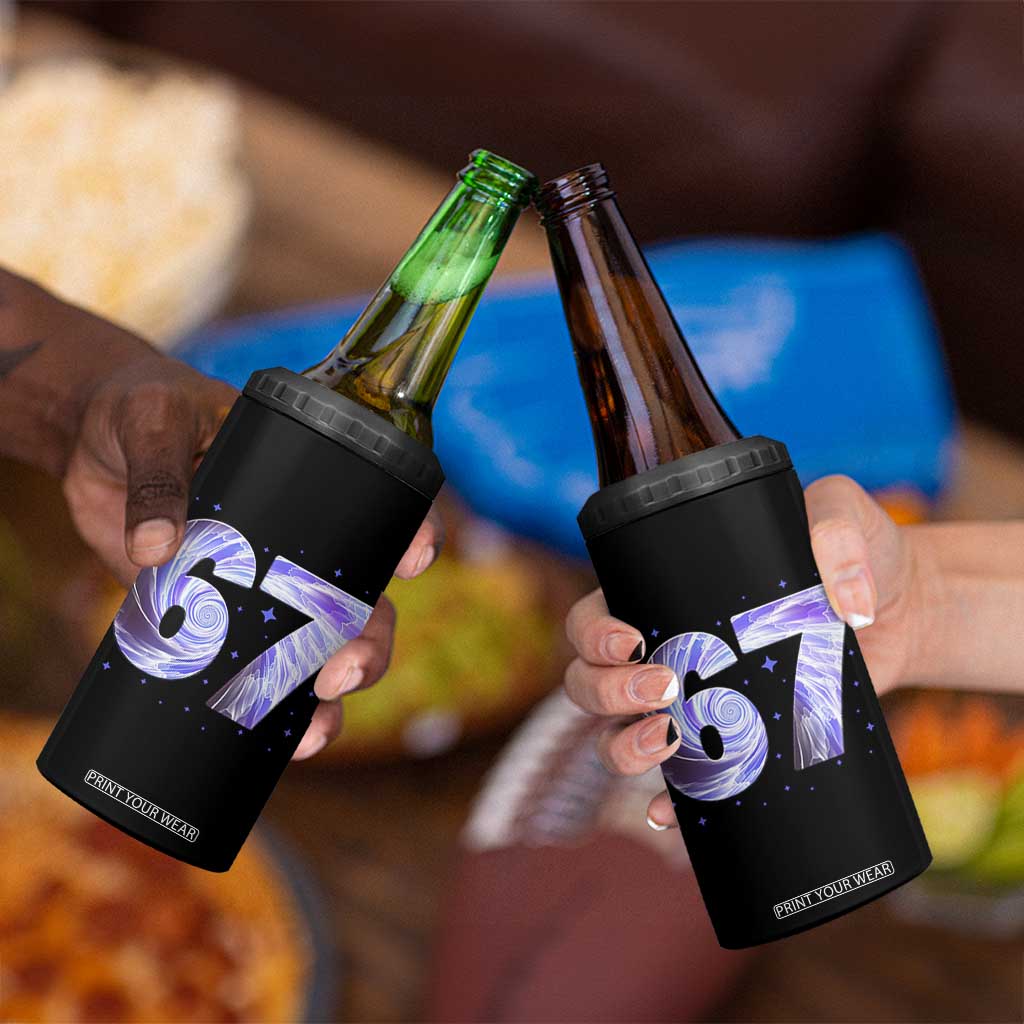 Swirl Effect Printed Six Seven Meme 4 in 1 Can Cooler Tumbler Gen Z Alpha Gift TS12 Print Your Wear