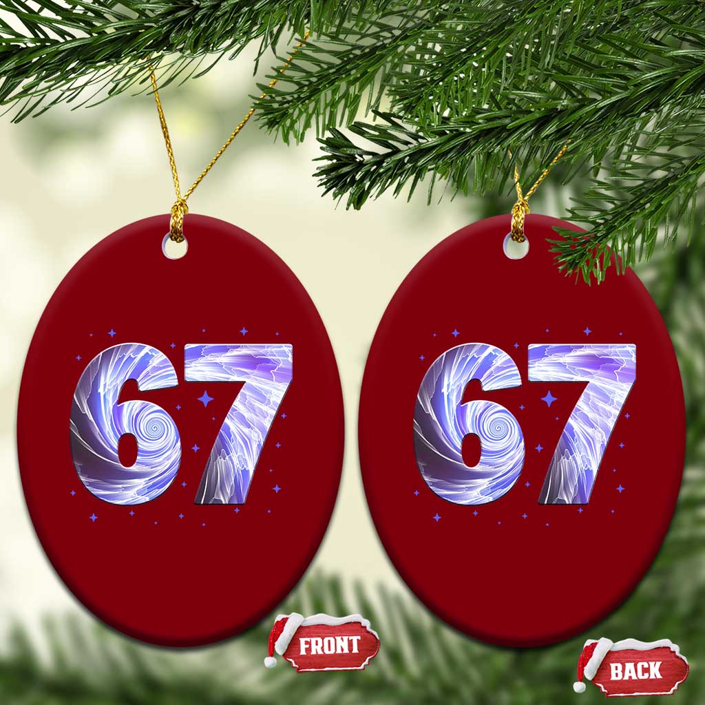 Swirl Effect Printed Six Seven Meme Ceramic Ornament Gen Z Alpha Gift TS12 Print Your Wear