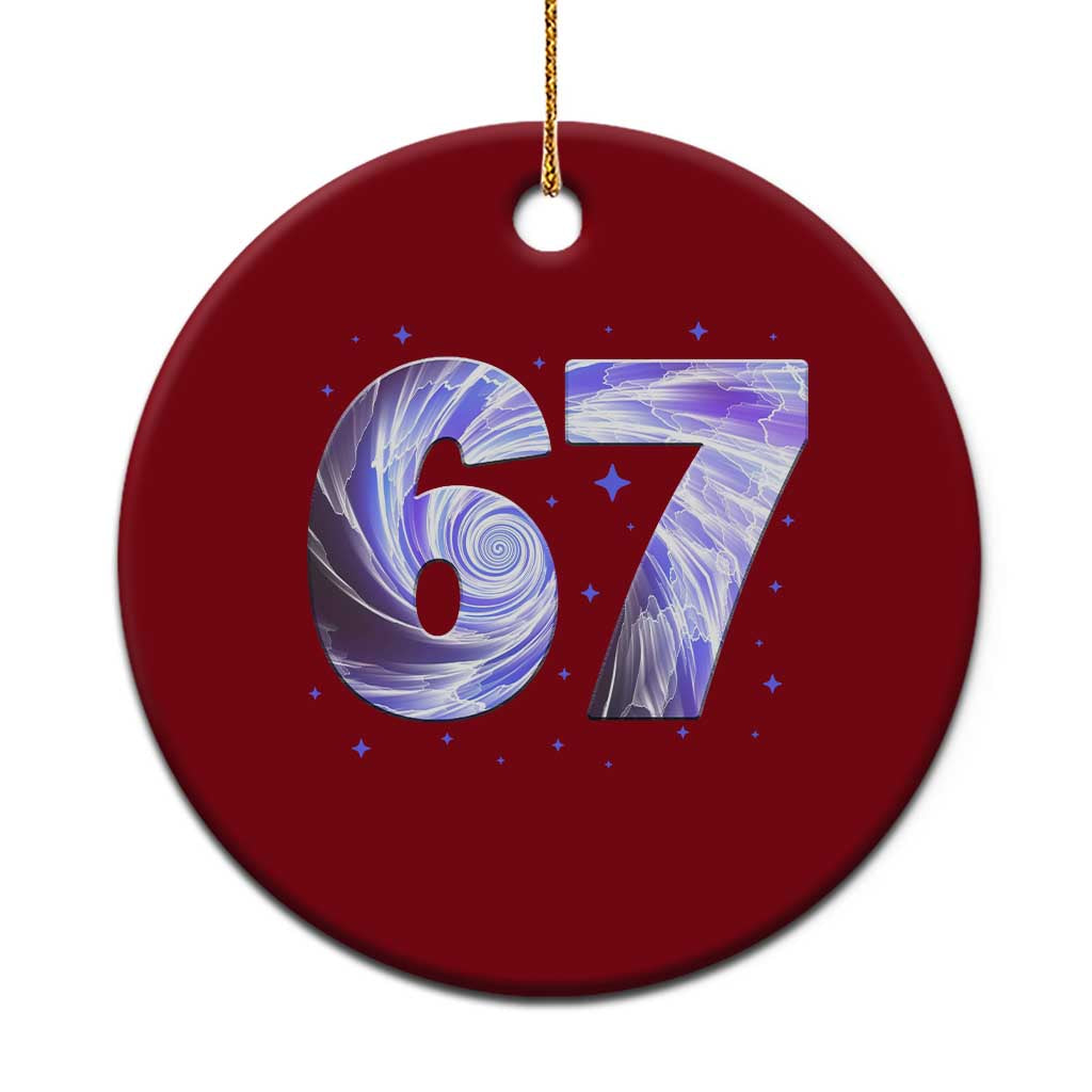 Swirl Effect Printed Six Seven Meme Ceramic Ornament Gen Z Alpha Gift TS12 1pc Red Print Your Wear