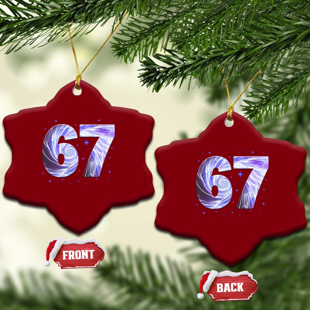 Swirl Effect Printed Six Seven Meme Ceramic Ornament Gen Z Alpha Gift TS12 Print Your Wear