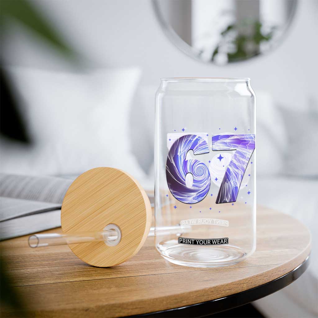 Swirl Effect Printed Six Seven Meme Glass Can Gen Z Alpha Gift TS12 Print Your Wear