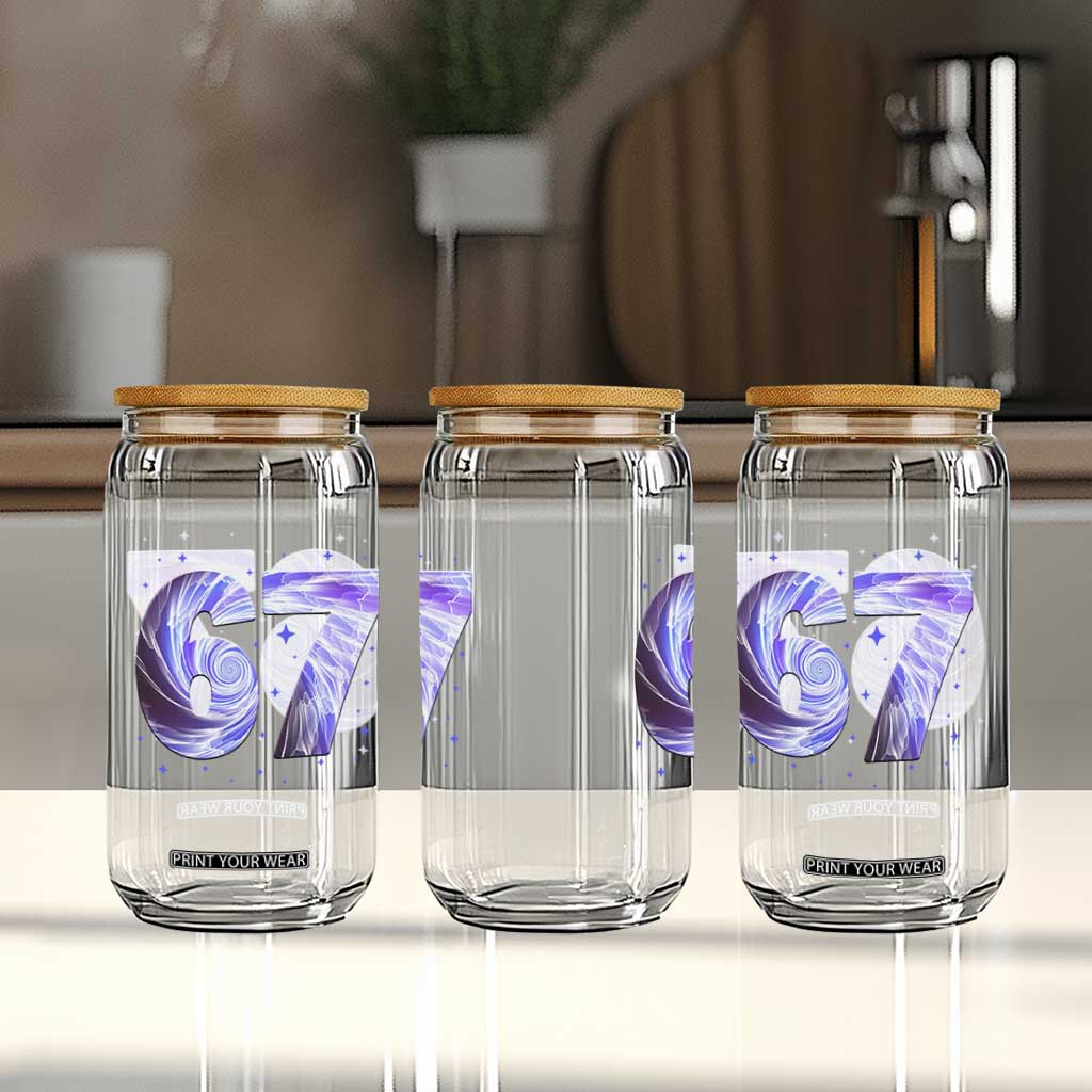 Swirl Effect Printed Six Seven Meme Glass Can Gen Z Alpha Gift TS12 Print Your Wear