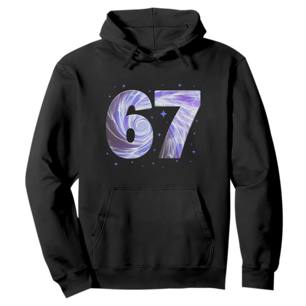 Swirl Effect Printed Six Seven Meme Hoodie Gen Z Alpha Gift TS12 Black Print Your Wear