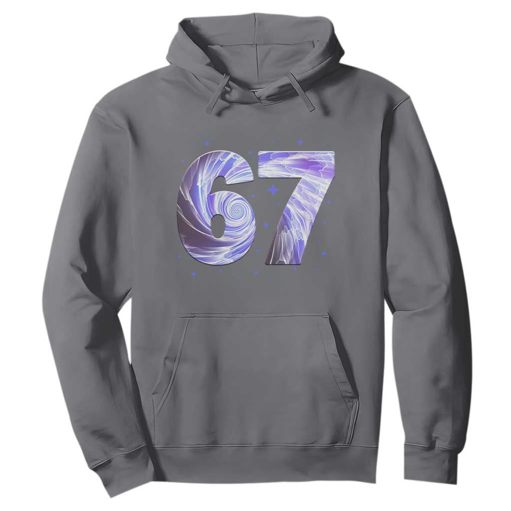 Swirl Effect Printed Six Seven Meme Hoodie Gen Z Alpha Gift TS12 Charcoal Print Your Wear