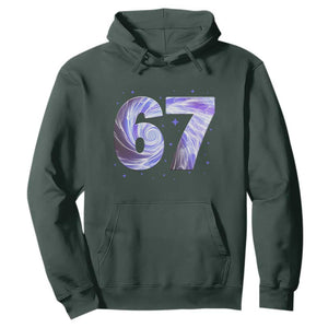 Swirl Effect Printed Six Seven Meme Hoodie Gen Z Alpha Gift TS12 Dark Forest Green Print Your Wear