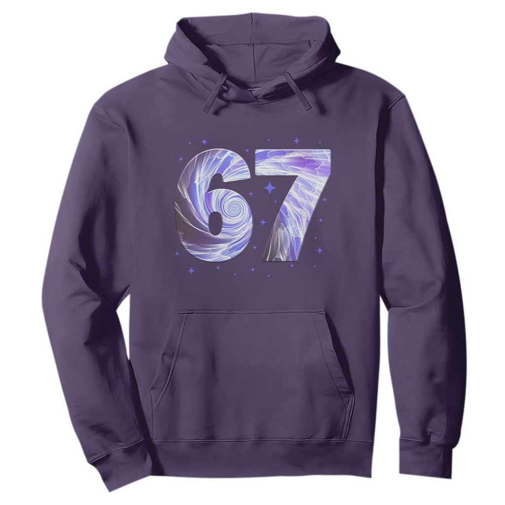 Swirl Effect Printed Six Seven Meme Hoodie Gen Z Alpha Gift TS12 Purple Print Your Wear