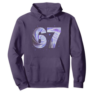 Swirl Effect Printed Six Seven Meme Hoodie Gen Z Alpha Gift TS12 Purple Print Your Wear
