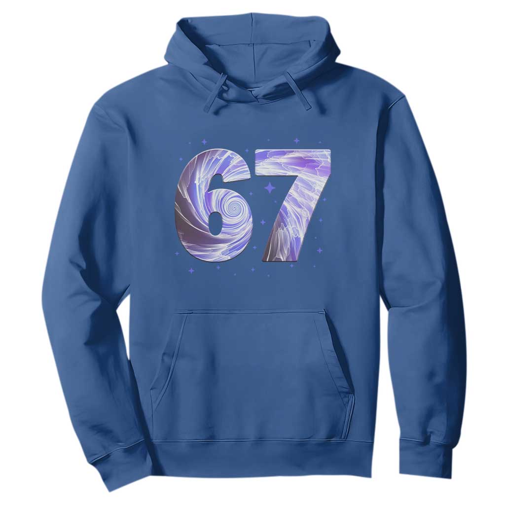 Swirl Effect Printed Six Seven Meme Hoodie Gen Z Alpha Gift TS12 Royal Blue Print Your Wear