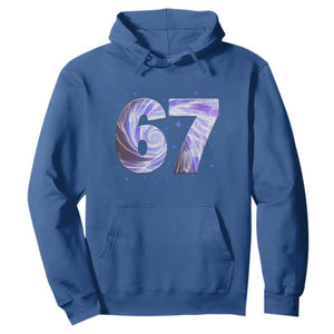 Swirl Effect Printed Six Seven Meme Hoodie Gen Z Alpha Gift TS12 Royal Blue Print Your Wear